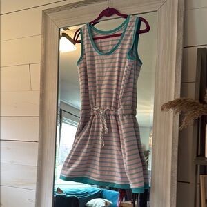 Striped Pink and Blue Sleeveless Dress